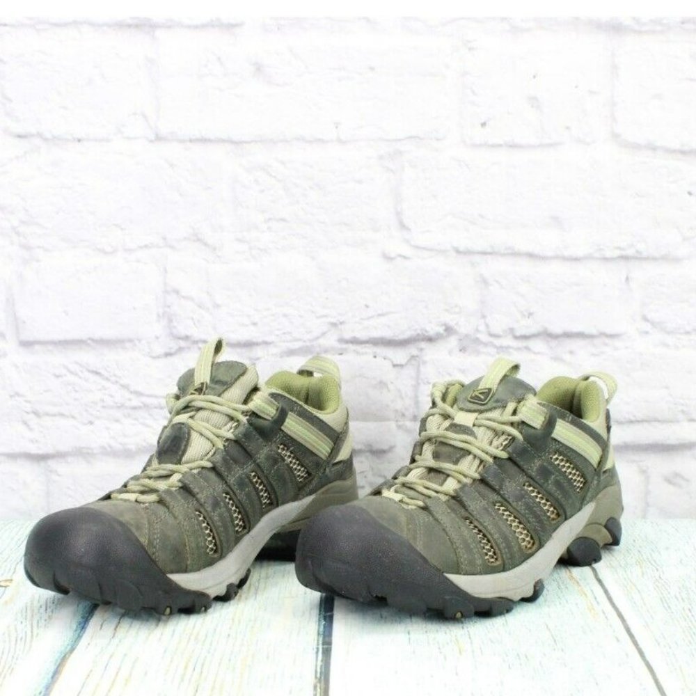 Keen Green Leather Lace Up Rugged Hiking Sneakers Shoes Size 7.5 - Picture 2 of 9